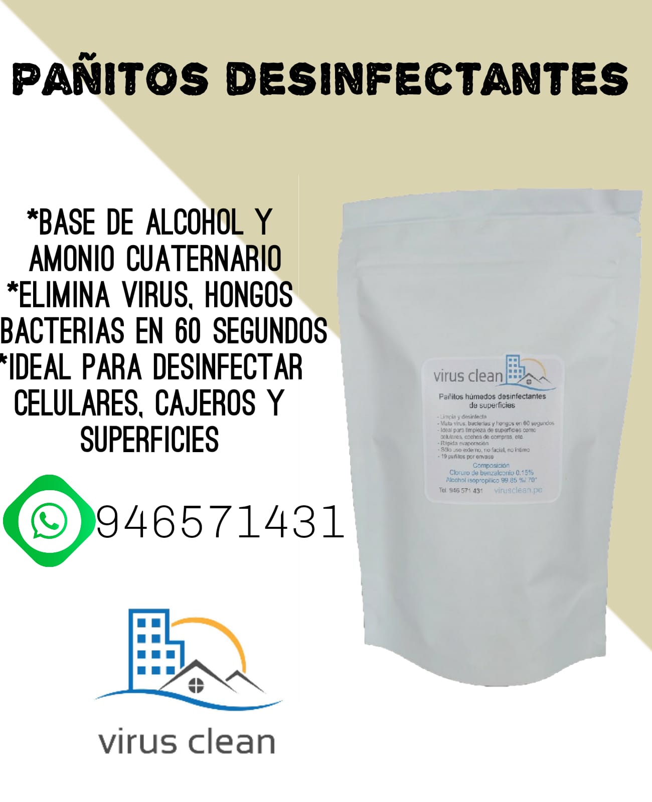 Paños humedos desinfectantes
